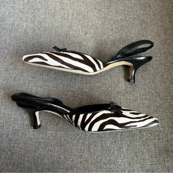 Vintage Manolo Blahnik zebra pony hair heels - Picture 4 of 5